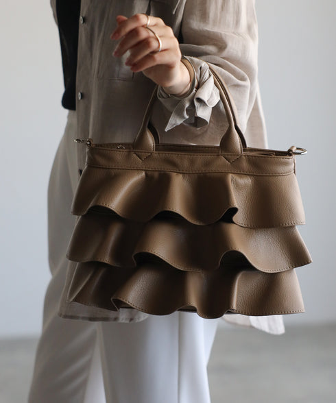 【雑誌掲載・ショップチャンネルOA商品】2WAYフリルハンドバッグ 12-1162